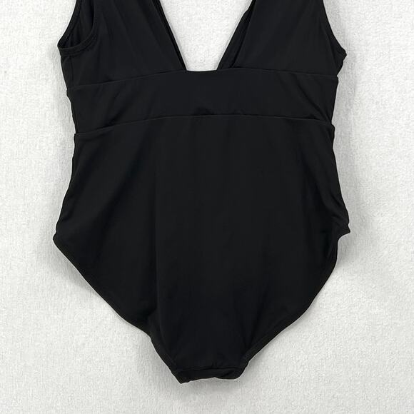 ANDIE Mykonos Classic One Piece Swimsuit Women XL Black Plunge V Neck Wide Strap - Picture 8 of 14